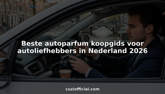 Een autoliefhebber plaatst een geurhanger in het ventilatierooster van zijn dashboard om de auto lekker fris te laten ruiken.