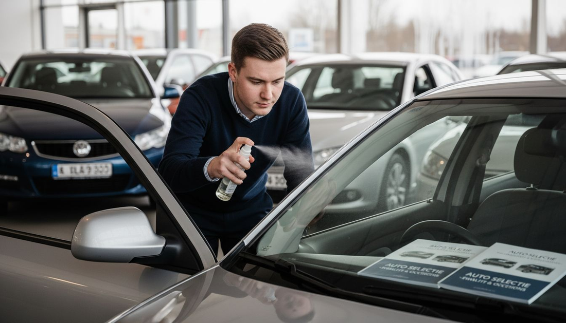 In de showroom zorgt de autodealer voor een aangename geurbeleving door gebruik te maken van autoparfum.